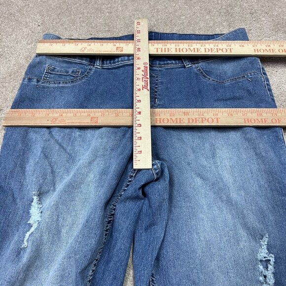 Lane Bryant Jeans Skinny Blue Distressed Pockets Women's Size 16 - Picture 2 of 12